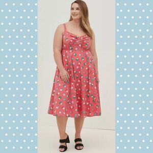 Torrid Cupcake Midi Poplin Fit & Flare Dress